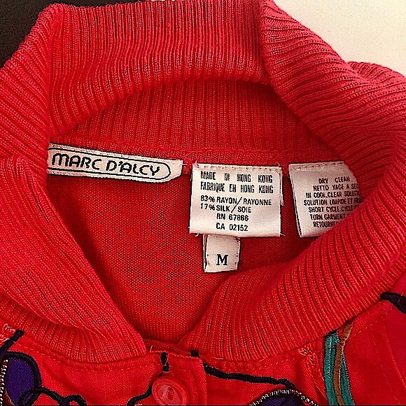 Vintage 80s Marc d’Alcy Pullover Sweater Beaded Sequin Top Shoulder Pads size M - Picture 5 of 10